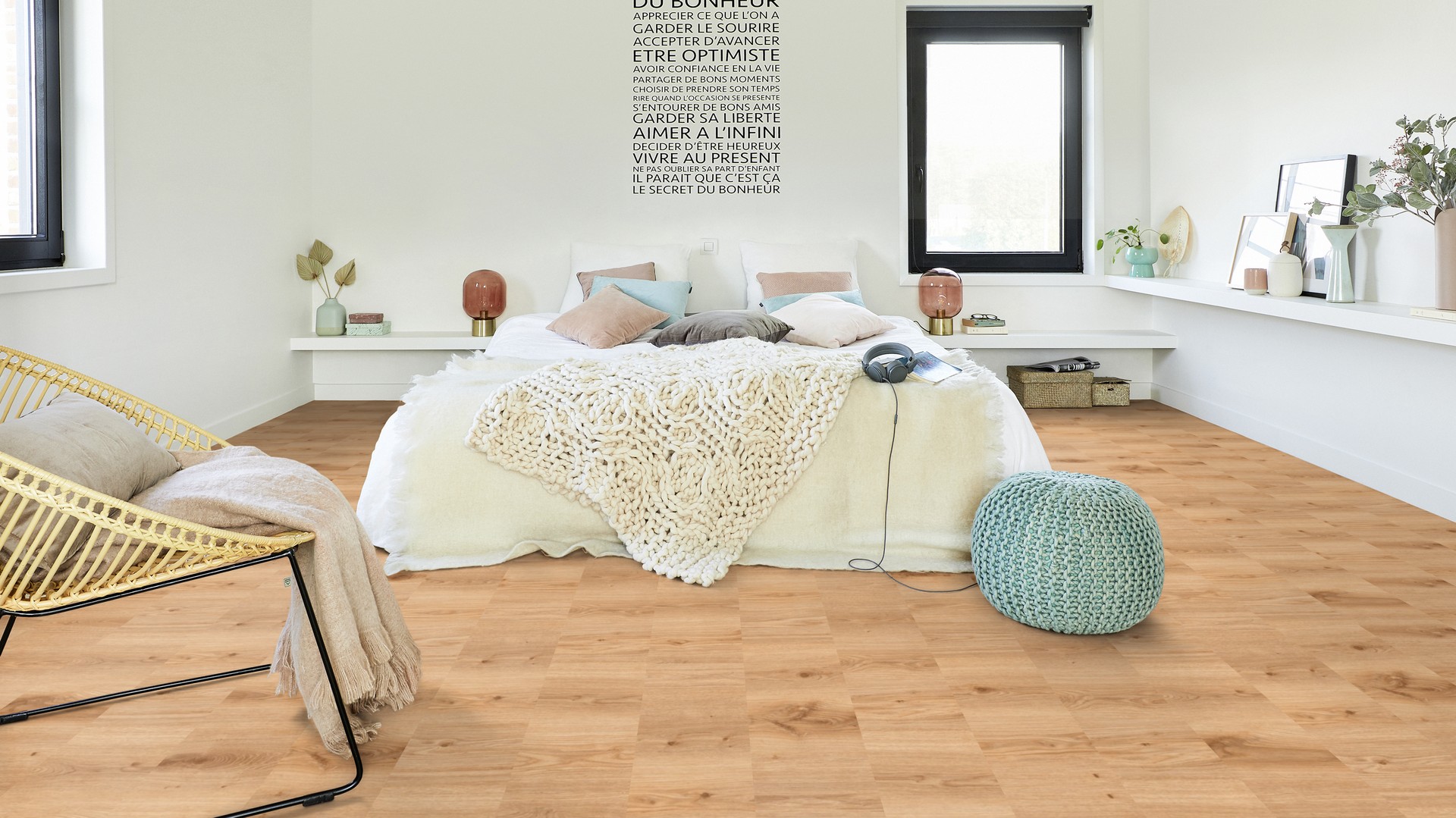 Designvinylboden Tarkett Essence Rigid 30 Primary Oak Light Brown (warme hellbraun-holzoptik) 5 mm Stärke, Klickvinyl, fußbodenheizungsgeeignet, mattem Finish