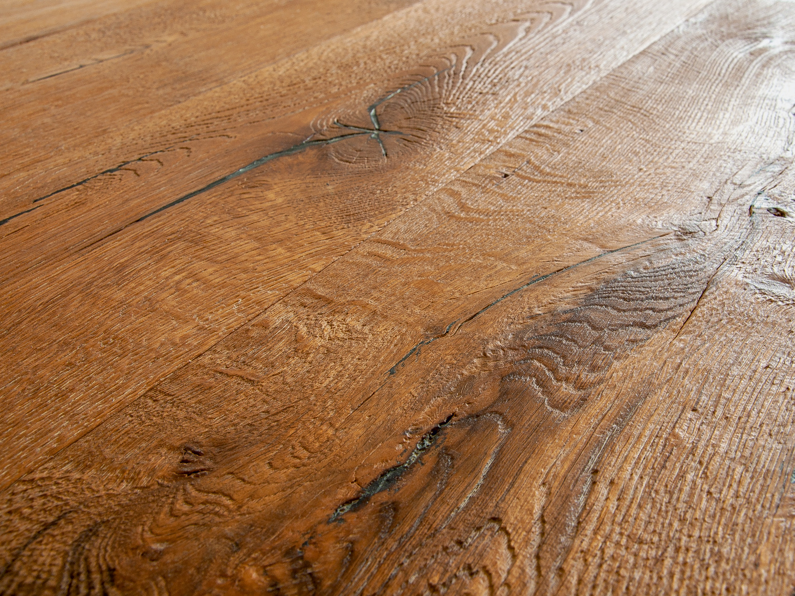 Parkett Landhausdiele Bennett & Jones Oak No. 9 Stuart, dunkel geräuchert & weißgeölt, 14 mm, fußbodenheizungsgeeignet