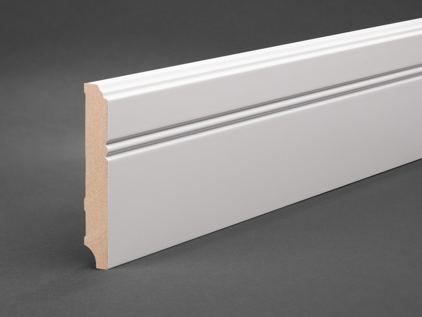 WAGNER profilierte Sockelleiste Art. 1178-50-9010 Profil 1178 MDF weiß lackiert RAL 9010 100 x 16 mm