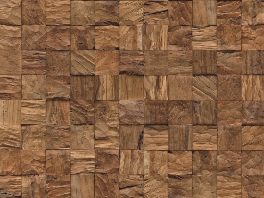 INDO The Great Teak Line Wandverkleidung Art. DWETC92N Diamond 100% Teak Root Cube Natural