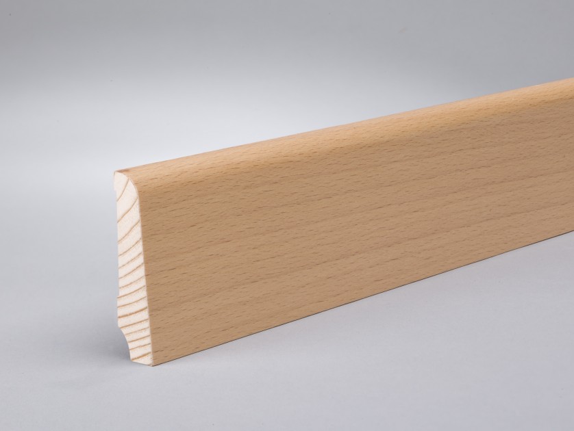 WAGNER furnierte Sockelleiste Art. 7660-6 Profil 7660 Massivholz Buche UV-lackiert 60 x 15 mm