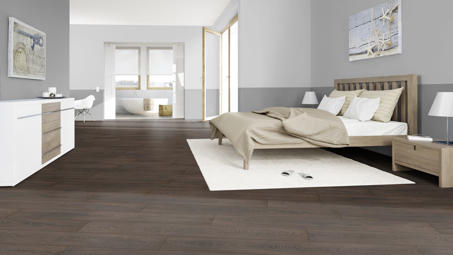 Designboden-Landhausdiele ter Hürne Dureco Classic Edition Oak Cocoa, 12 mm, tief-gebürstet, wasser- & fußbodenheizungsgeeignet