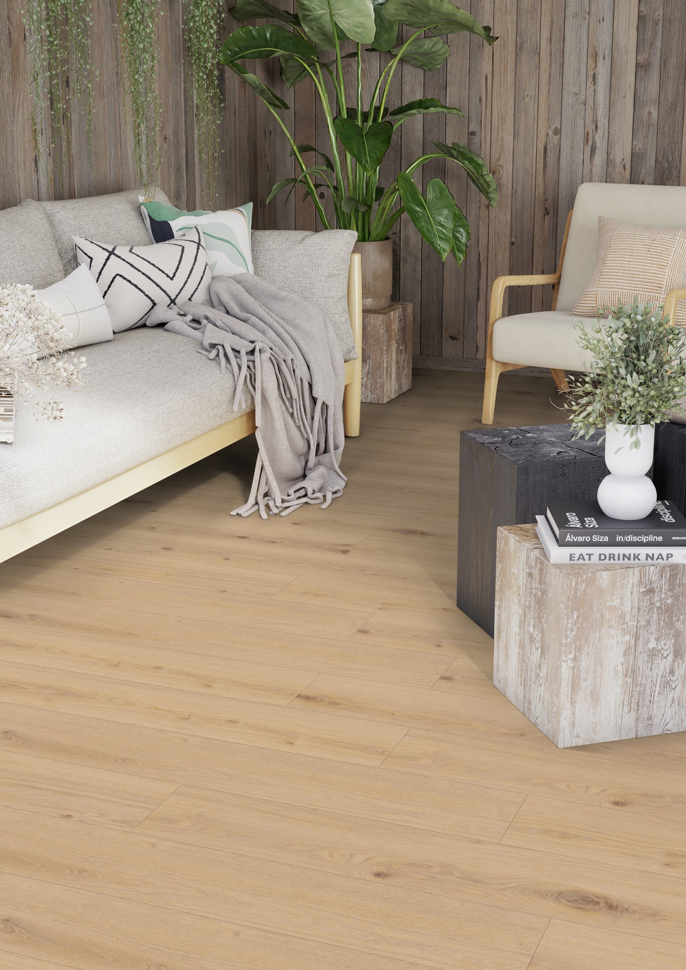 Designboden Vinyl boden Tarkett Essence Rigid 30 „Primary Oak Beige“ (warme beige Holzoptik) – Gesamtstärke 5 mm, Nutzschicht 0,55 mm, fußbodenheizungsgeeignet & wasserfest