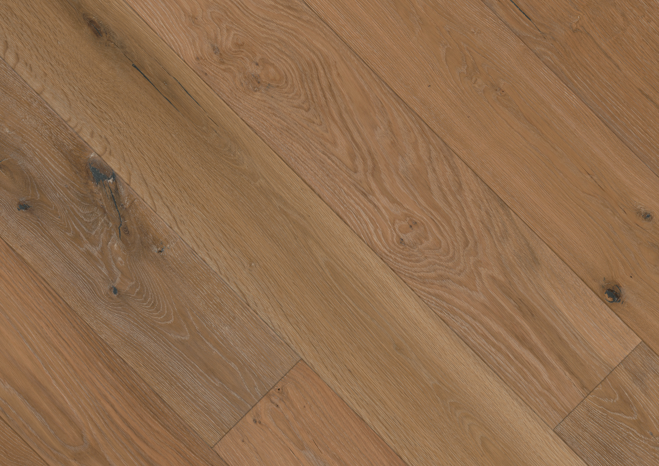 Parkett-Landhausdiele Bennett & Jones Oak No.10 'Armstrong', geräuchert-weiß geölt, 14 mm stark, feuchtraum- & fußbodenheizungsgeeignet