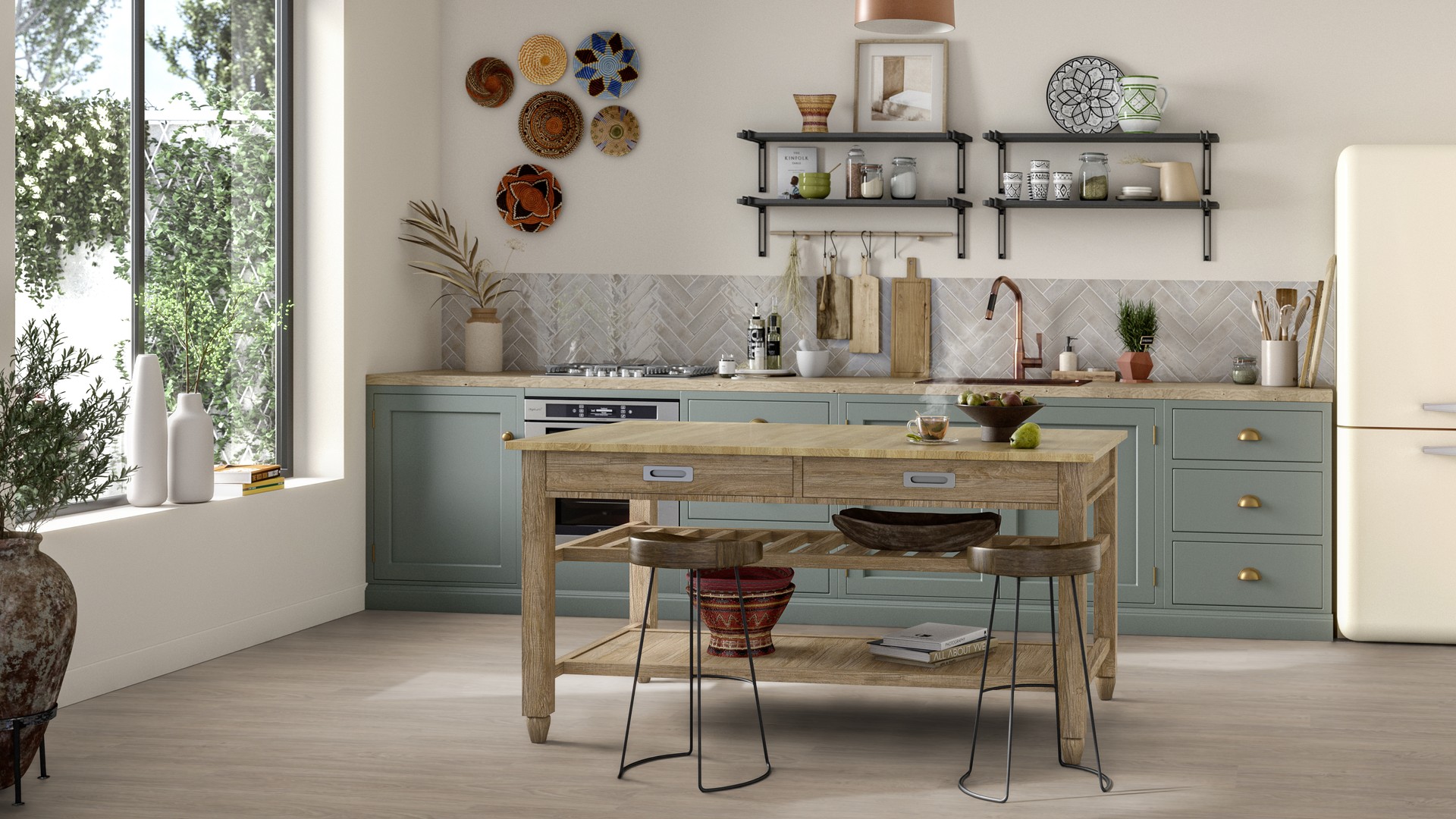 Design-Vinylboden Tarkett Essence Rigid 55 – Cool Oak Light Beige (warme hellbraun-graue Holzoptik), 5 mm Stärke, fußbodenheizungsgeeignet & strapazierfähig