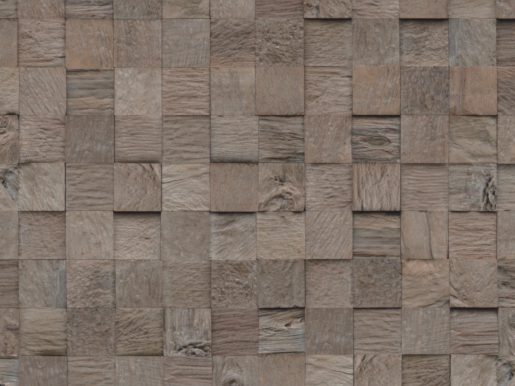 INDO The Great Teak Line Wandverkleidung Art. ETC92SB Root Teak mixed Cube Java Sun Bleached