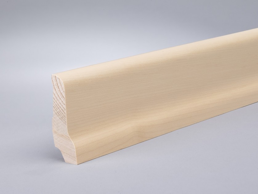 WAGNER furnierte Sockelleiste Art. 7600-9 Profil 7600 Massivholz Ahorn UV-lackiert 60 x 22 mm