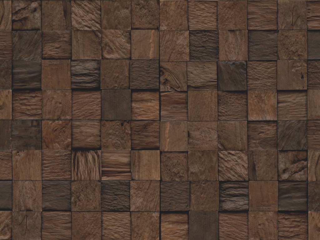 INDO The Great Teak Line Wandverkleidung Art. ETC92CH Root Teak mixed Cube Sulawesi Charred