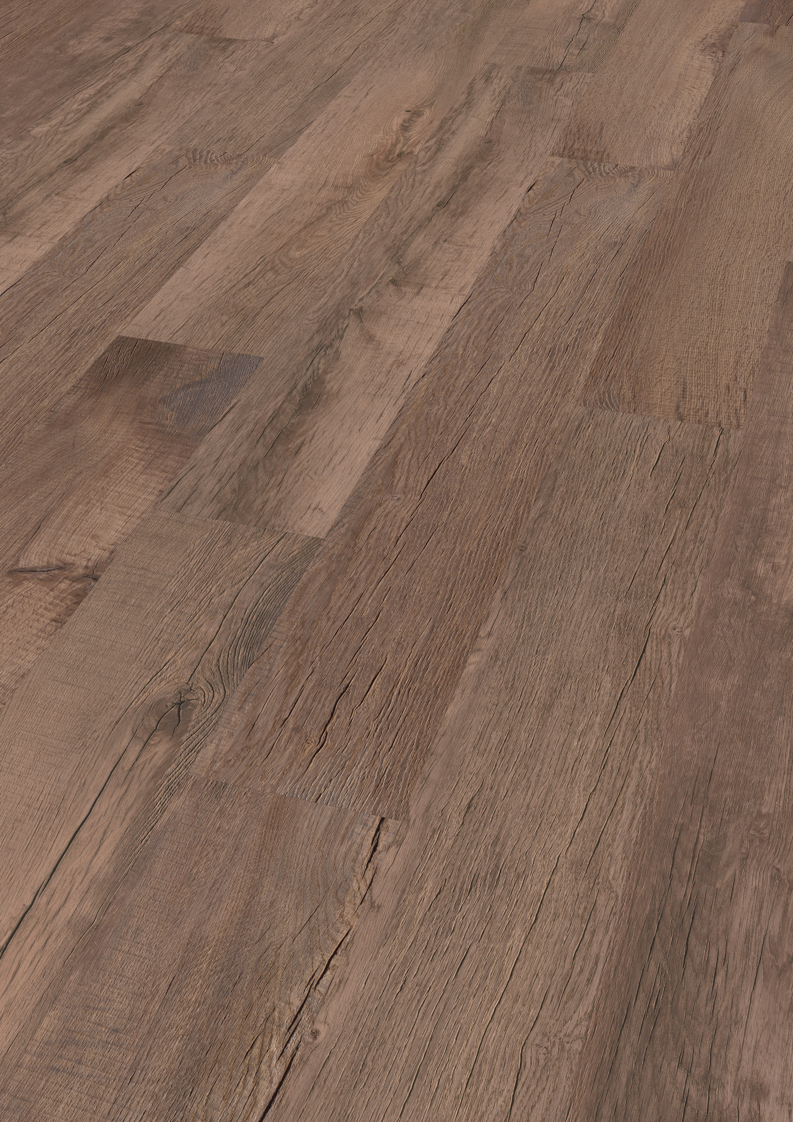 Eiche Salvador Design-Vinylboden ter Hürne, lange Landhausdiele im tief-gebürsteten Dunkel, 6 mm stark, feuchtraum- und fußbodenheizungsgeeignet