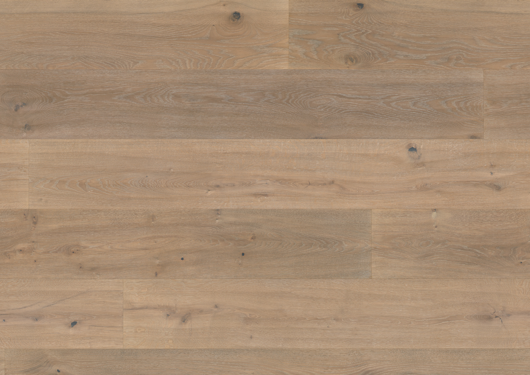 Design-Parkett-Landhausdiele Bennett & Jones 'Oak No.20 Howard' in leicht geräuchertem, weiß naturgeöltem Eiche-Furnier, 15 mm, fußboden­heizungs­geeignet