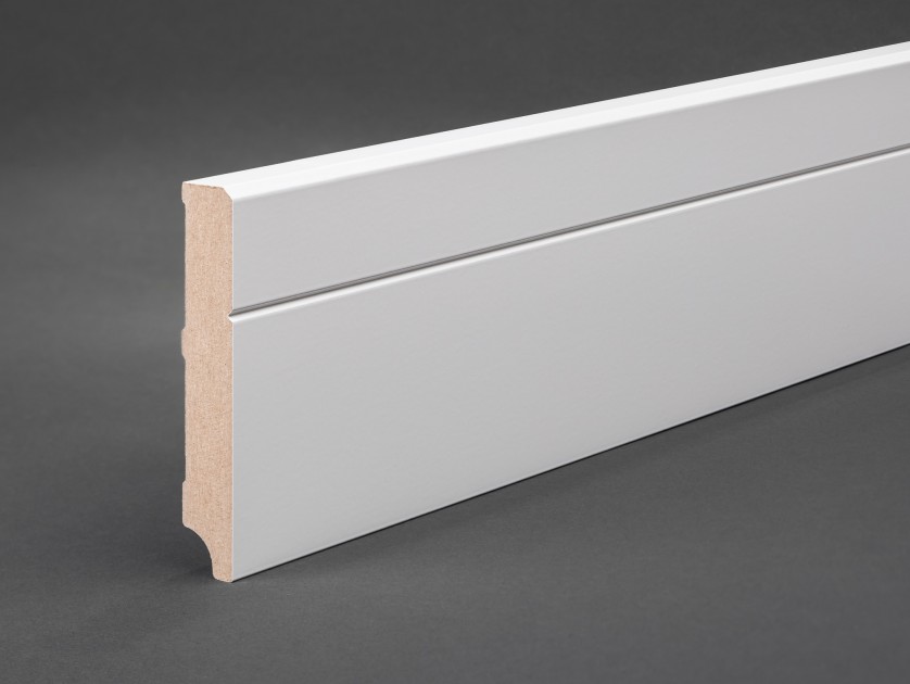 WAGNER profilierte Sockelleiste Art. 1175-50-9016 Profil 1175 MDF weiß lackiert RAL 9016 100 x 16 mm