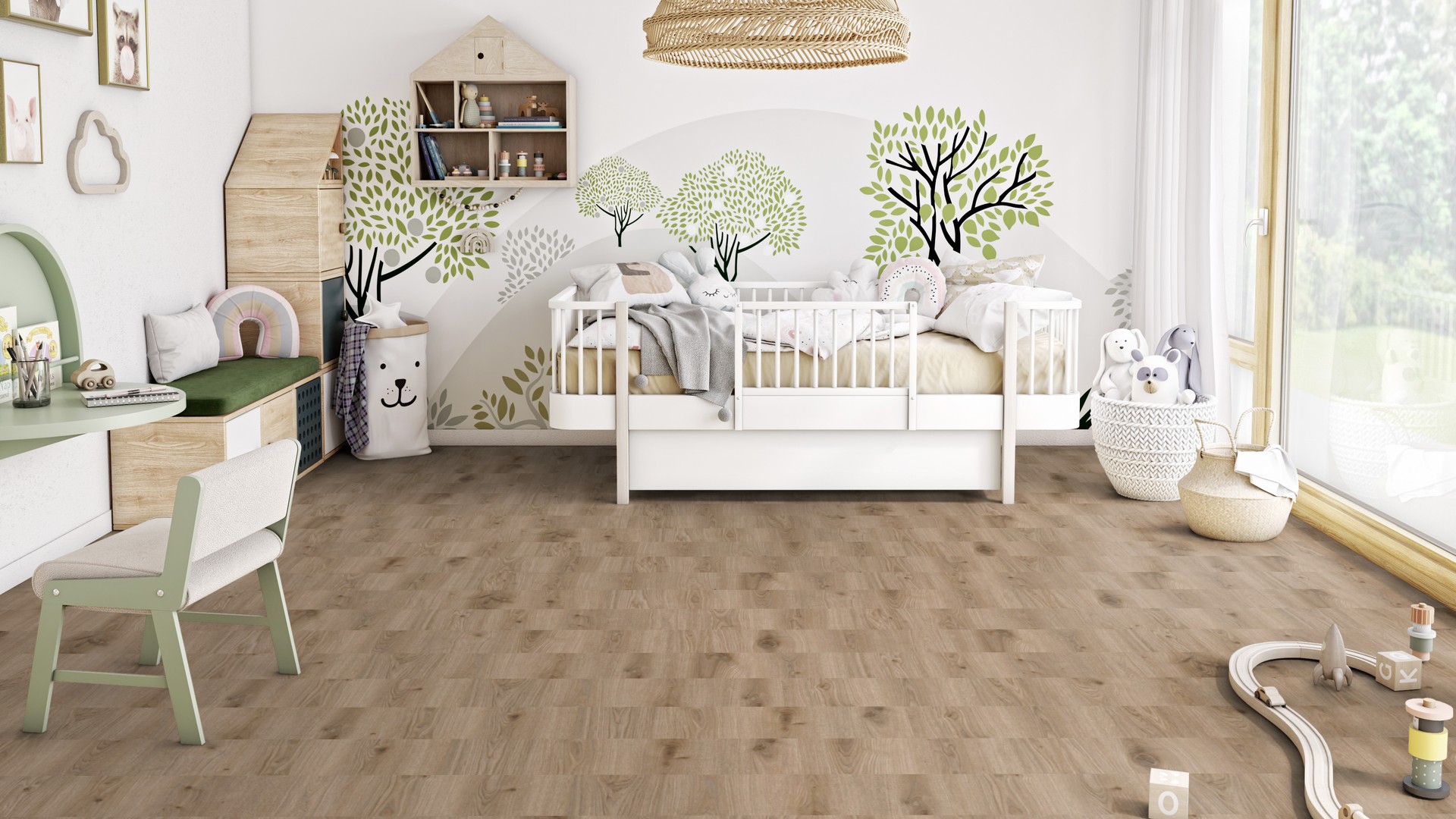 Design-Vinylboden Tarkett Essence Rigid 30 Primary Oak Light Grey – helle graubraune Holzoptik, 5 mm stark, fußbodenheizungsgeeignet und strapazierfähig